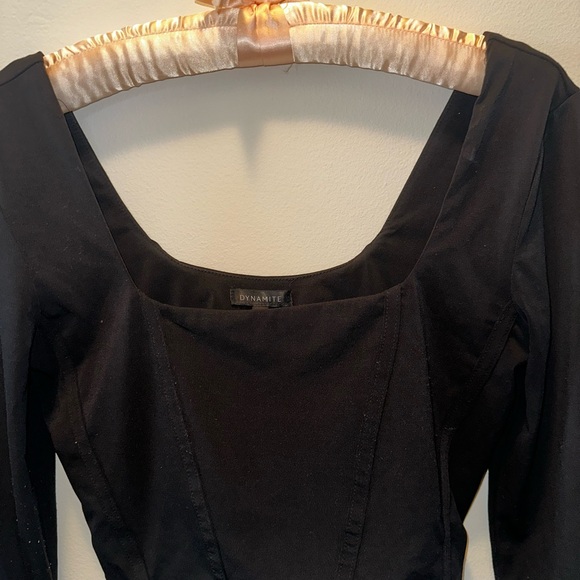 Dynamite Black Square Neck Crop Top - Picture 2 of 5